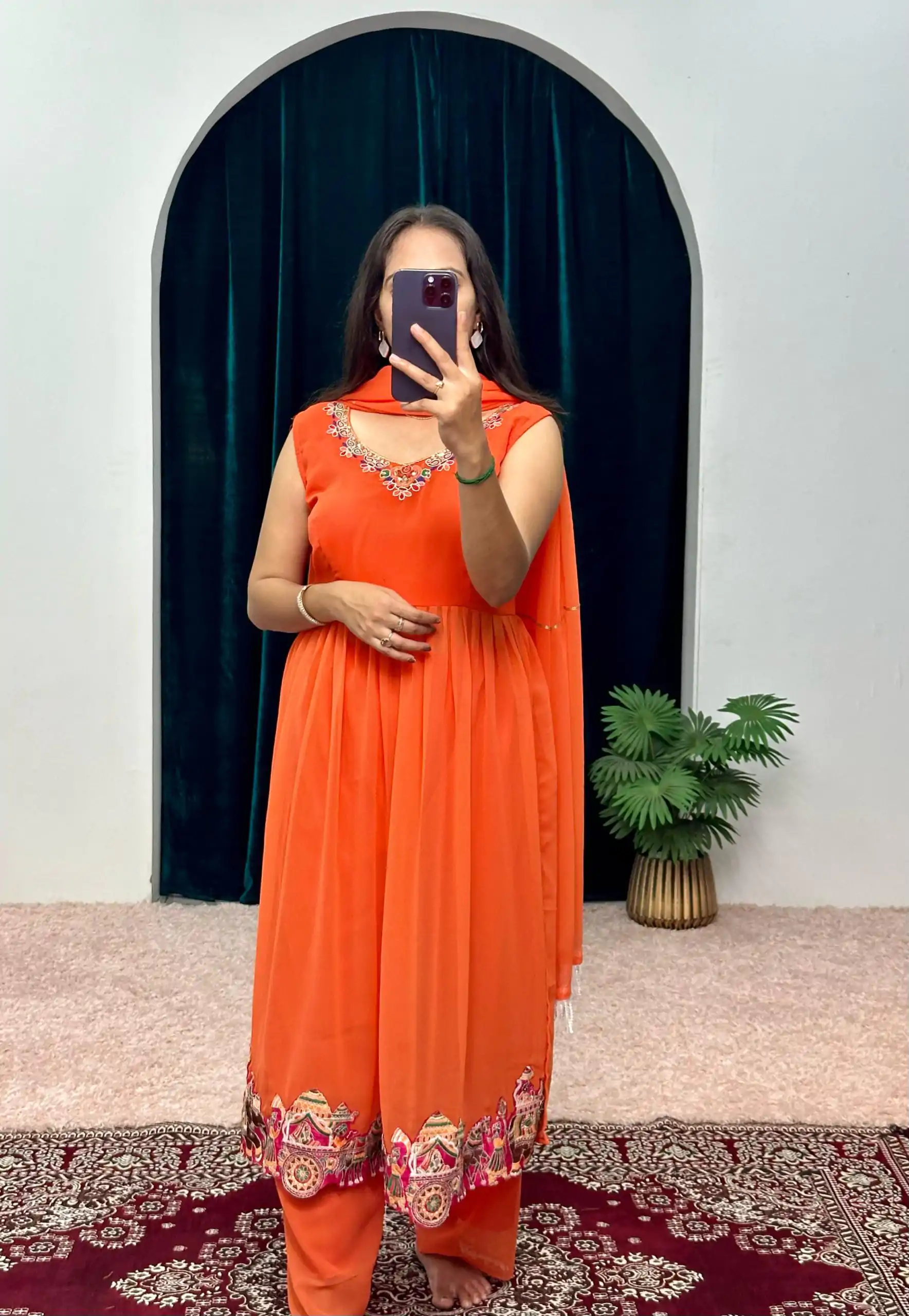 ST 1052 Orange Color Chine Stitched Less Work Salwar Suit Casual, Wedding, Party, Festive, Events Etc. Expected Delivery 4-6 Working Days @2099/- | Salwar suit, Designer Suits, Casual Suits, Creative suits, Palazzo Suits, Party Wear Suits, Patiala Suits, Straight Suits
