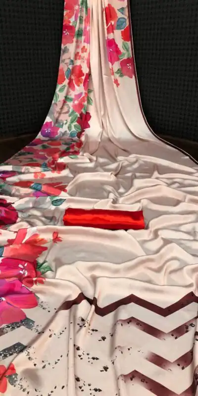 Veechis ANOKHI Cream Color Heavy Devsena Soft Silk Beautiful Digital Printed Saree Casual, Party Festive, Events. Expected Delivery 4-6 Working Days @1499 | Sarees, Bollywood Sarees, Creative Sarees, Designer Sarees, Embroidered Sarees, Modern Digital sarees, Party Wear Sarees