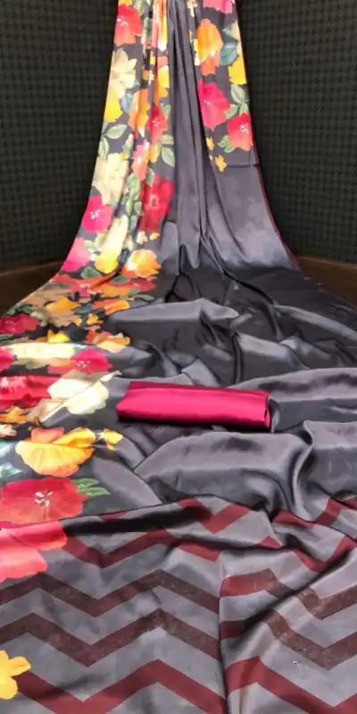 Veechis ANOKHI Grey Color Heavy Devsena Soft Silk Beautiful Digital Printed Saree Casual, Party Festive, Events. Expected Delivery 4-6 Working Days @1499 | Sarees, Bollywood Sarees, Creative Sarees, Designer Sarees, Embroidered Sarees, Modern Digital sarees, Party Wear Sarees