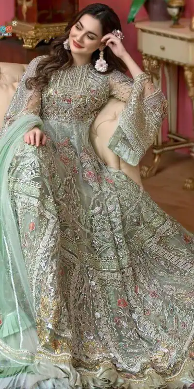 FC 241 Green Color Heavy Net Sequence Embroidery Sharara Suit Wedding, Party, Festive Expected Delivery 4-6 Working Days  @2399/- | Jump Suits, Salwar suit, Designer Suits, Casual Suits, Creative suits, Palazzo Suits, Party Wear Suits, Patiala Suits, Straight Suits
