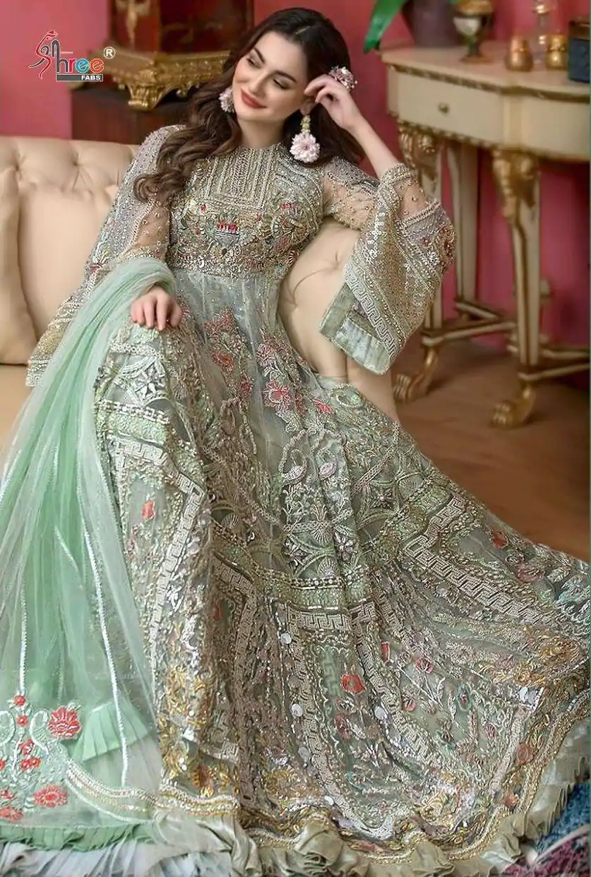 FC 241 Green Color Heavy Net Sequence Embroidery Sharara Suit Wedding, Party, Festive Expected Delivery 4-6 Working Days  @2399/- | Jump Suits, Salwar suit, Designer Suits, Casual Suits, Creative suits, Palazzo Suits, Party Wear Suits, Patiala Suits, Straight Suits