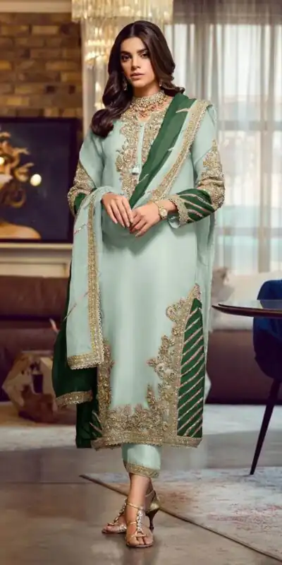 FC Pakistani 1019 Light Green Georgette Embroidery Sequence Salwar Suit Wedding, Party, Festive events, Expected Delivery  4-6 Working Days @2099 | Salwar suit, Designer Suits, Casual Suits, Creative suits, Palazzo Suits, Party Wear Suits, Patiala Suits, Straight Suits