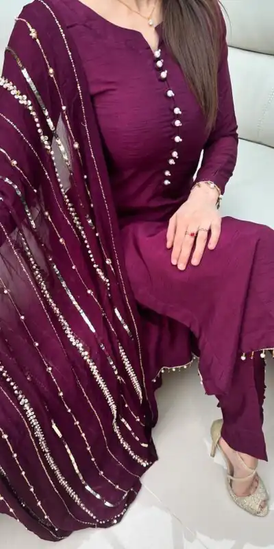 SRK 5161 Purple Color Chinnon Silk Embroidery Coding Dori Salwar Suit Wedding, Party, Festive, Events Expected Delivery 4-6 Working Days @ 1899/- | Jump Suits, Salwar suit, Designer Suits, Casual Suits, Creative suits, Palazzo Suits, Party Wear Suits, Patiala Suits, Straight Suits