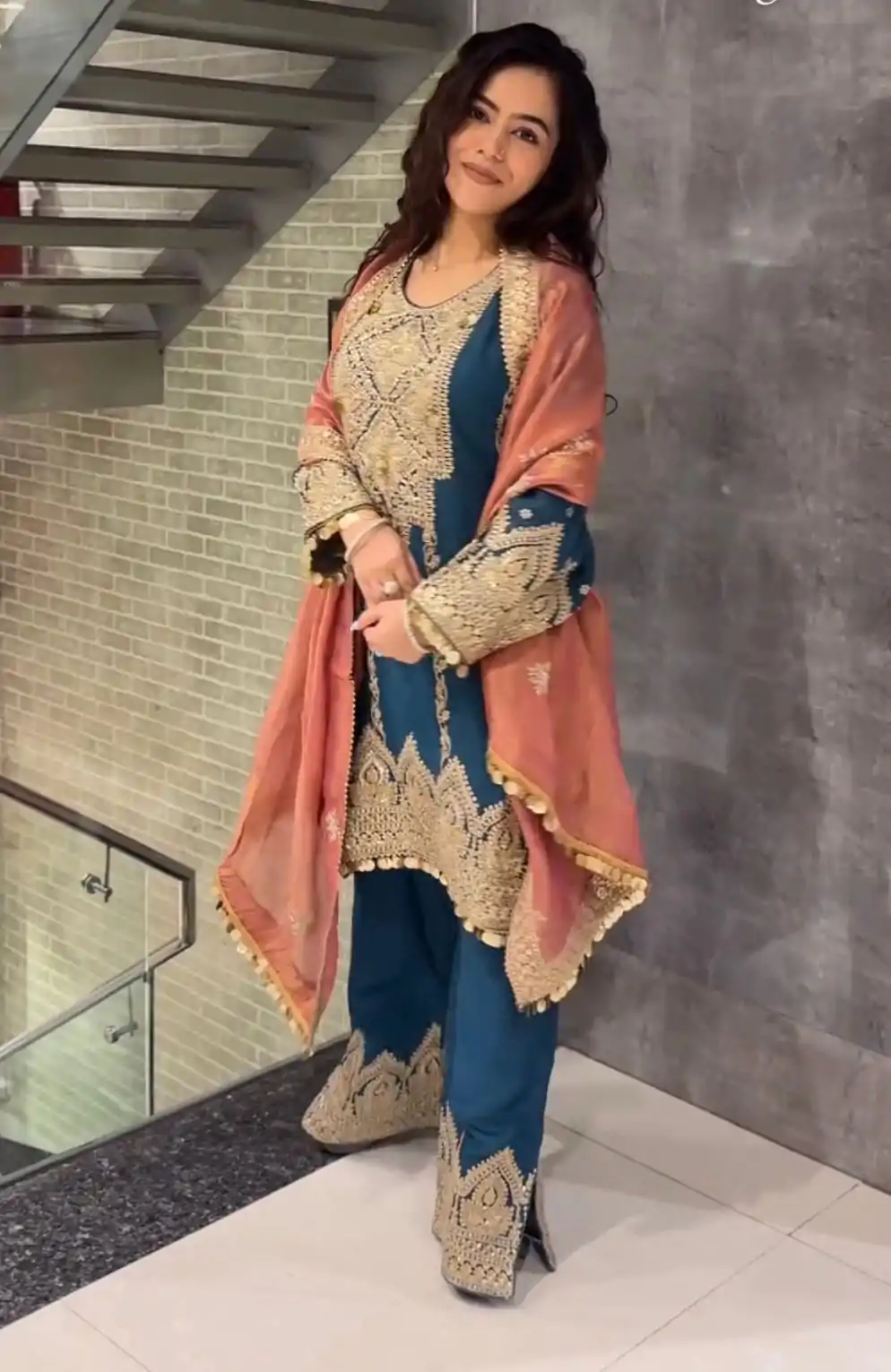 AD 1668 Blue Color Chinon Silk Embroidery Sequence Sharara Suit Casual, Wedding, Party, Festive, Events Etc. Expected Delivery 4-6 Working Days @2499/- | Jump Suits, Salwar suit, Designer Suits, Casual Suits, Creative suits, Palazzo Suits, Party Wear Suits, Patiala Suits, Straight Suits