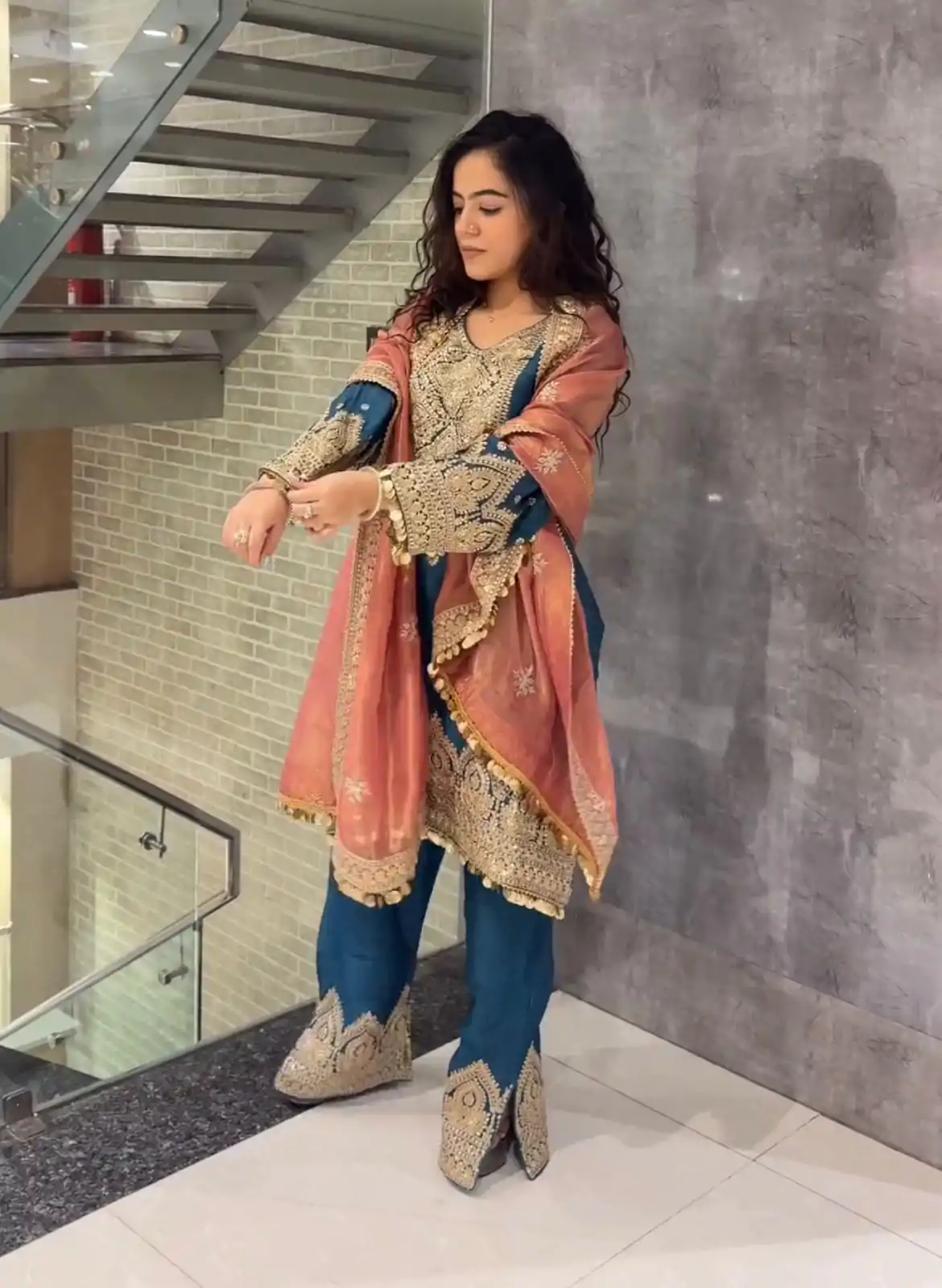 AD 1668 Blue Color Chinon Silk Embroidery Sequence Sharara Suit Casual, Wedding, Party, Festive, Events Etc. Expected Delivery 4-6 Working Days @2499/- | Jump Suits, Salwar suit, Designer Suits, Casual Suits, Creative suits, Palazzo Suits, Party Wear Suits, Patiala Suits, Straight Suits