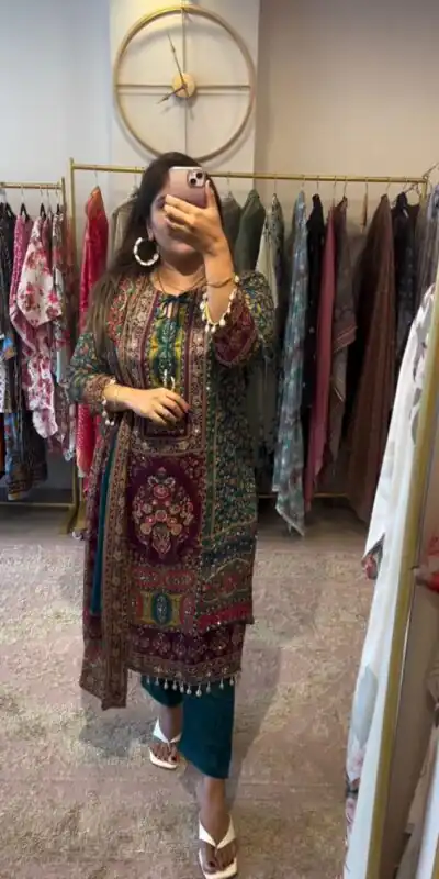 SSR 475 Blue Color Georgette Digital Printed Mirror Handwork Salwar Suit Wedding, Party, Festive, Events Expected Delivery 4-6 Working Days @ 1849/- | Jump Suits, Salwar suit, Designer Suits, Casual Suits, Creative suits, Palazzo Suits, Party Wear Suits, Patiala Suits, Straight Suits