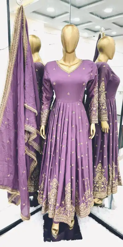 SR 1632 Purple Color Chinon Silk Malty Embroidery Sequence Sharara Suit Wedding, Party, Festive, Events Etc. Expected Delivery 4-6 Working Days @2049Only | Salwar suit, Designer Suits, Casual Suits, Creative suits, Palazzo Suits, Party Wear Suits, Straight Suits