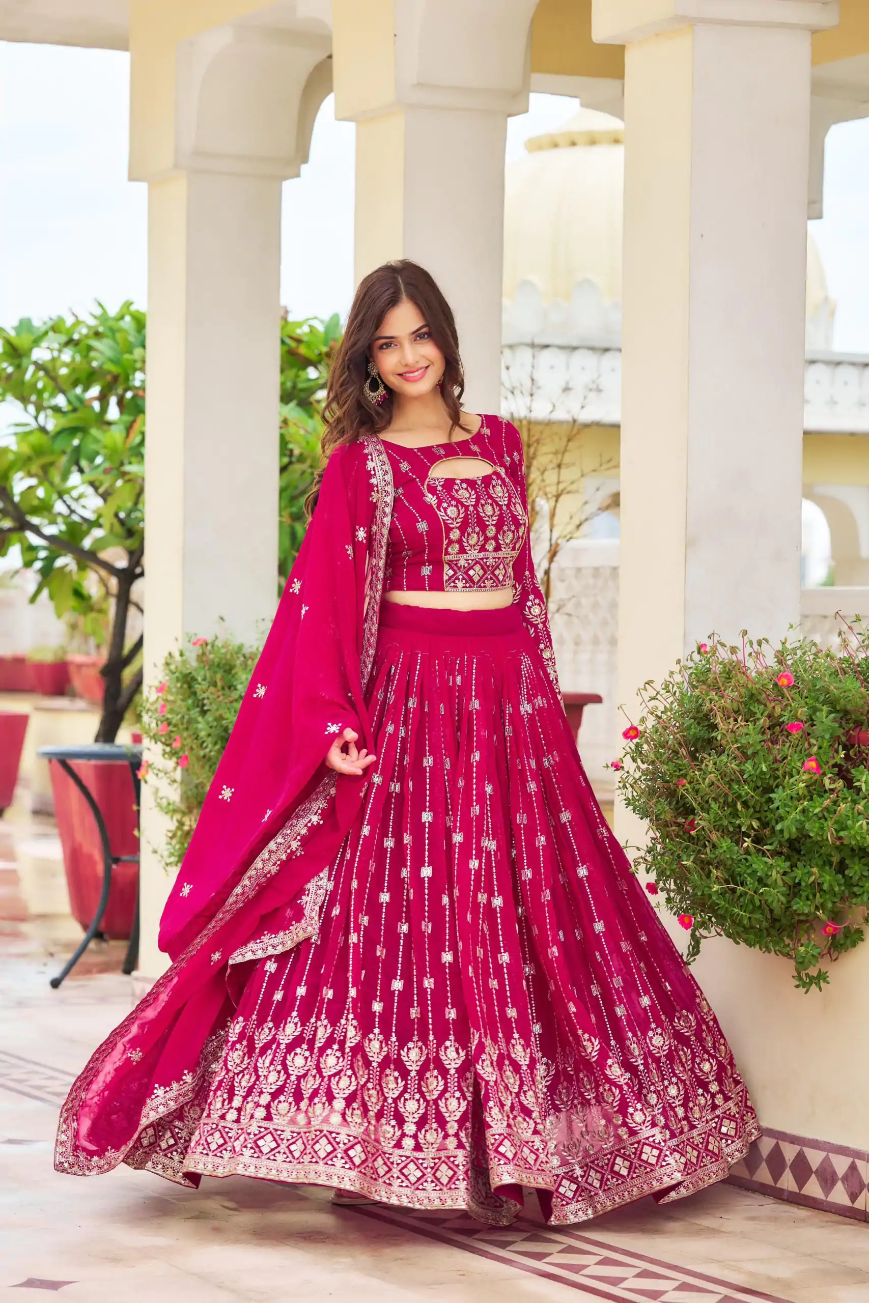 Ram 021 Rani Color Georgette Sequence Embroidery Lehenga Choli Casual, Wedding, Festive, Events Expected Delivery 4-6 Working Days @3049/- | Lehenga, Bollywood Lehenga, Creative Lehenga, Designer Lehenga, Embroidered Lehenga, Party Wear Lehenga