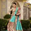 Sky Blue Jacquard Silk Weaving Zari Lehenga Choli