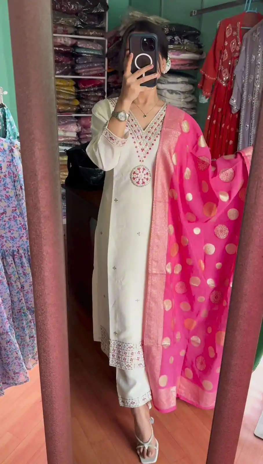 SRK 5173 White Color Chinnon Silk Embroidery Sequence Salwar Suit Wedding, Party, Festive, Events Expected Delivery 4-6 Working Days @ 1899/- | Jump Suits, Salwar suit, Designer Suits, Casual Suits, Creative suits, Palazzo Suits, Party Wear Suits, Patiala Suits, Straight Suits