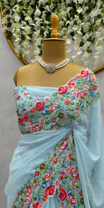 KD 479 Firozi Color Tabby Silk Thread Sequence Work Saree Casual, Party Wear, Wedding, Events Etc. Expected Delivery 4-6 Working Days @2399/- | Sarees, Bollywood Sarees, Creative Sarees, Designer Sarees, Embroidered Sarees, Ethnic Saree, Modern Digital sarees, Party Wear Sarees