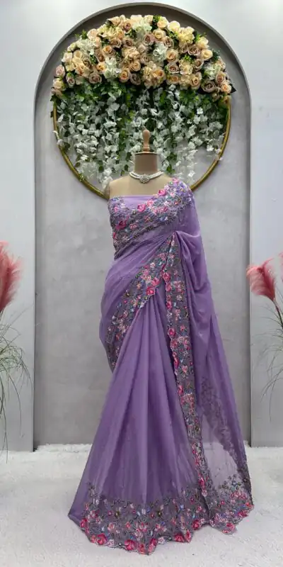 KD 479 Violet Color Tabby Silk Thread Sequence Work Saree Casual, Party Wear, Wedding, Events Etc. Expected Delivery 4-6 Working Days @2399/- | Sarees, Bollywood Sarees, Creative Sarees, Designer Sarees, Embroidered Sarees, Ethnic Saree, Modern Digital sarees, Party Wear Sarees