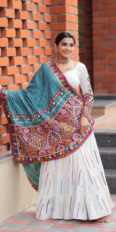 LG 593 White Color Crepe Printed Real Mirror Work Lehenga Choli Traditional Wear, Festive, Wedding, Events  Expected Delivery 4-6 Working Days @1949/- | Lehenga, Bollywood Lehenga, Creative Lehenga, Designer Lehenga, Embroidered Lehenga, Party Wear Lehenga