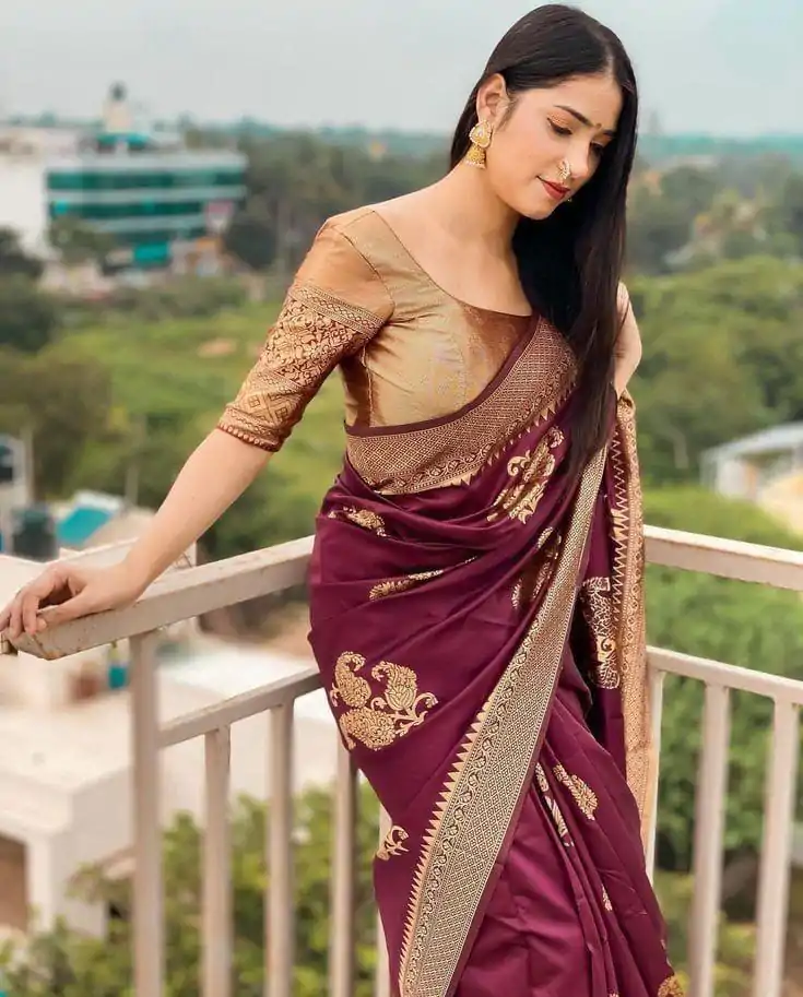 DDF HEERVA Maroon Color Soft Lichi Silk Ordinary Design Rich Pallu Saree Casual, Party Wear, Events, Festivals Etc. Expected Delivery 4-6 Working Days 1399/ | Sarees, Bollywood Sarees, Creative Sarees, Designer Sarees, Embroidered Sarees, Ethnic Saree, Modern Digital sarees, Party Wear Sarees