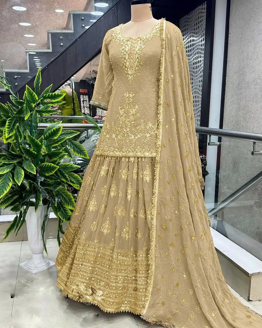 NSR 806 Gold Color Pure Chinnon Silk Embroidery Lehenga Choli Casual, Party Festive, Events Etc. Expected Delivery 4-6 Working Days @2199/- | Lehenga, Bollywood Lehenga, Creative Lehenga, Designer Lehenga, Embroidered Lehenga, Party Wear Lehenga, Straight Suits