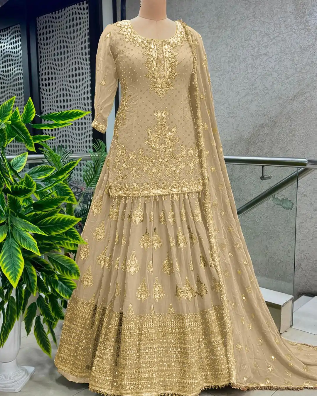NSR 806 Gold Color Pure Chinnon Silk Embroidery Lehenga Choli Casual, Party Festive, Events Etc. Expected Delivery 4-6 Working Days @2199/- | Lehenga, Bollywood Lehenga, Creative Lehenga, Designer Lehenga, Embroidered Lehenga, Party Wear Lehenga, Straight Suits