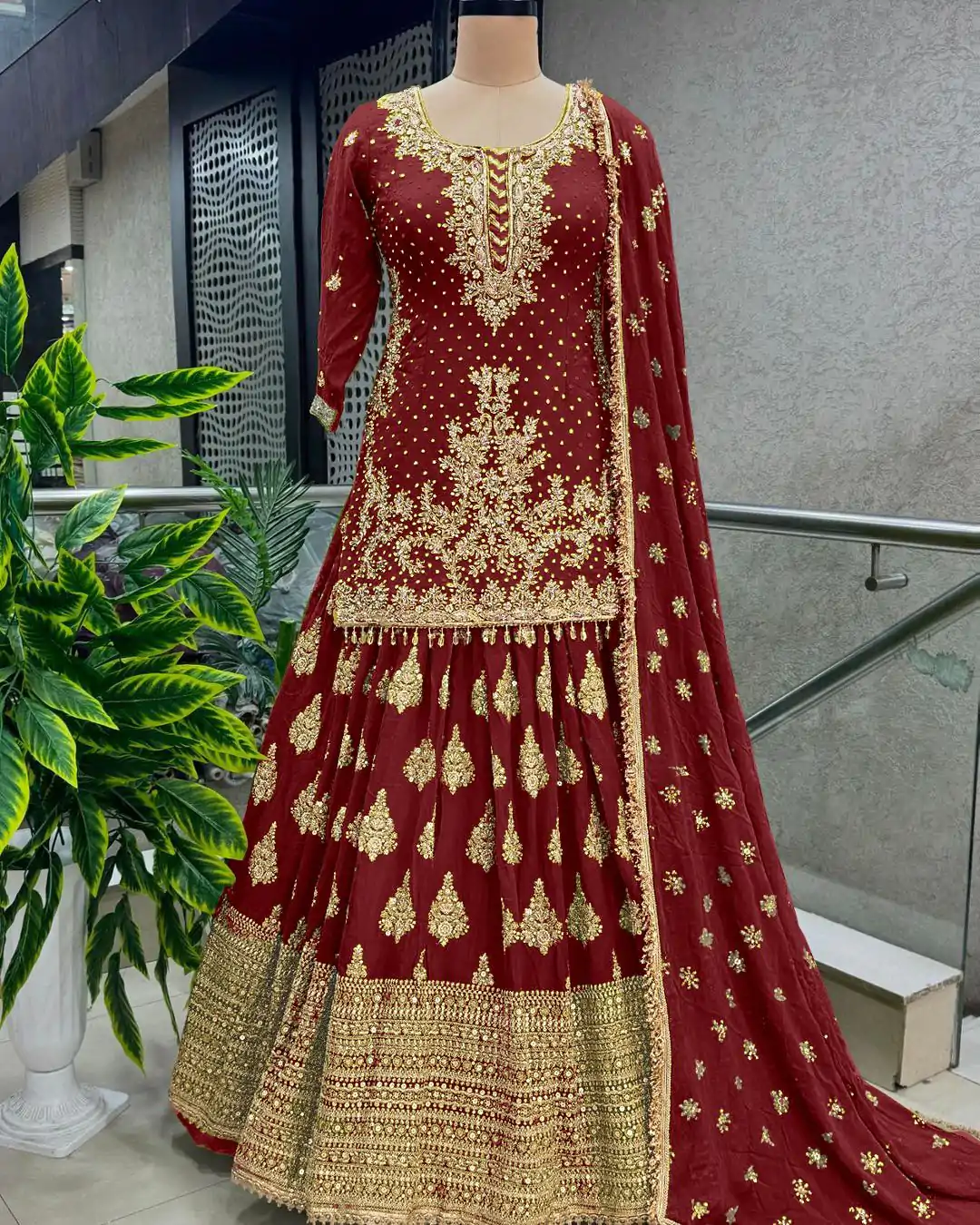 NSR 806 Red Color Pure Chinnon Silk Embroidery Lehenga Choli Casual, Party Festive, Events Etc. Expected Delivery 4-6 Working Days @2199/- | Lehenga, Bollywood Lehenga, Creative Lehenga, Designer Lehenga, Embroidered Lehenga, Party Wear Lehenga, Straight Suits