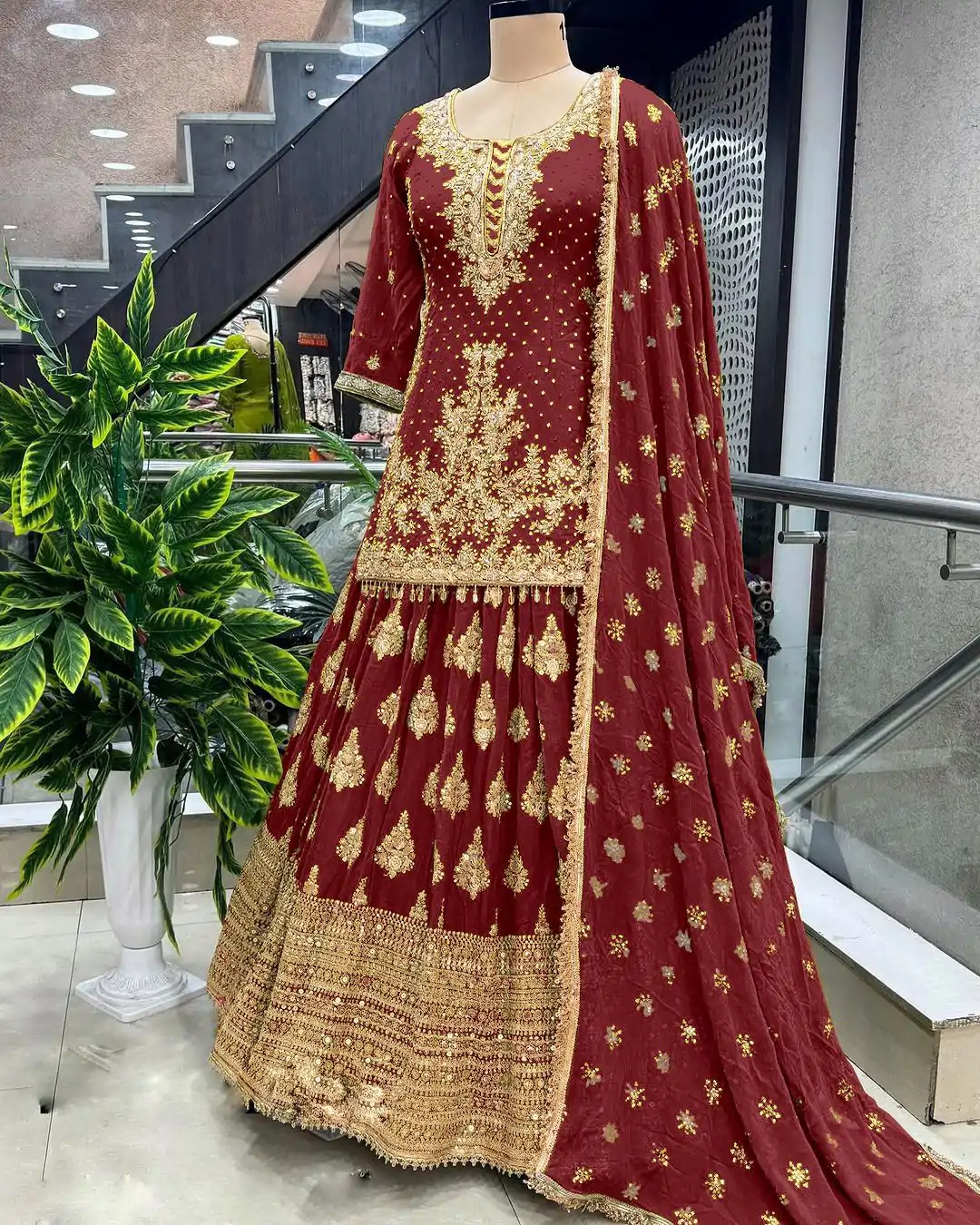 NSR 806 Red Color Pure Chinnon Silk Embroidery Lehenga Choli Casual, Party Festive, Events Etc. Expected Delivery 4-6 Working Days @2199/- | Lehenga, Bollywood Lehenga, Creative Lehenga, Designer Lehenga, Embroidered Lehenga, Party Wear Lehenga, Straight Suits