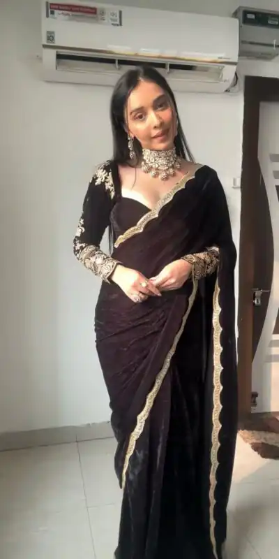KD 436 Black Color 9000 Velvet Thread Sequence Work Saree Casual, Party Wear, Wedding, Events Etc. Expected Delivery 4-6 Working Days @2399/- | Sarees, Bollywood Sarees, Creative Sarees, Designer Sarees, Embroidered Sarees, Ethnic Saree, Modern Digital sarees, Party Wear Sarees