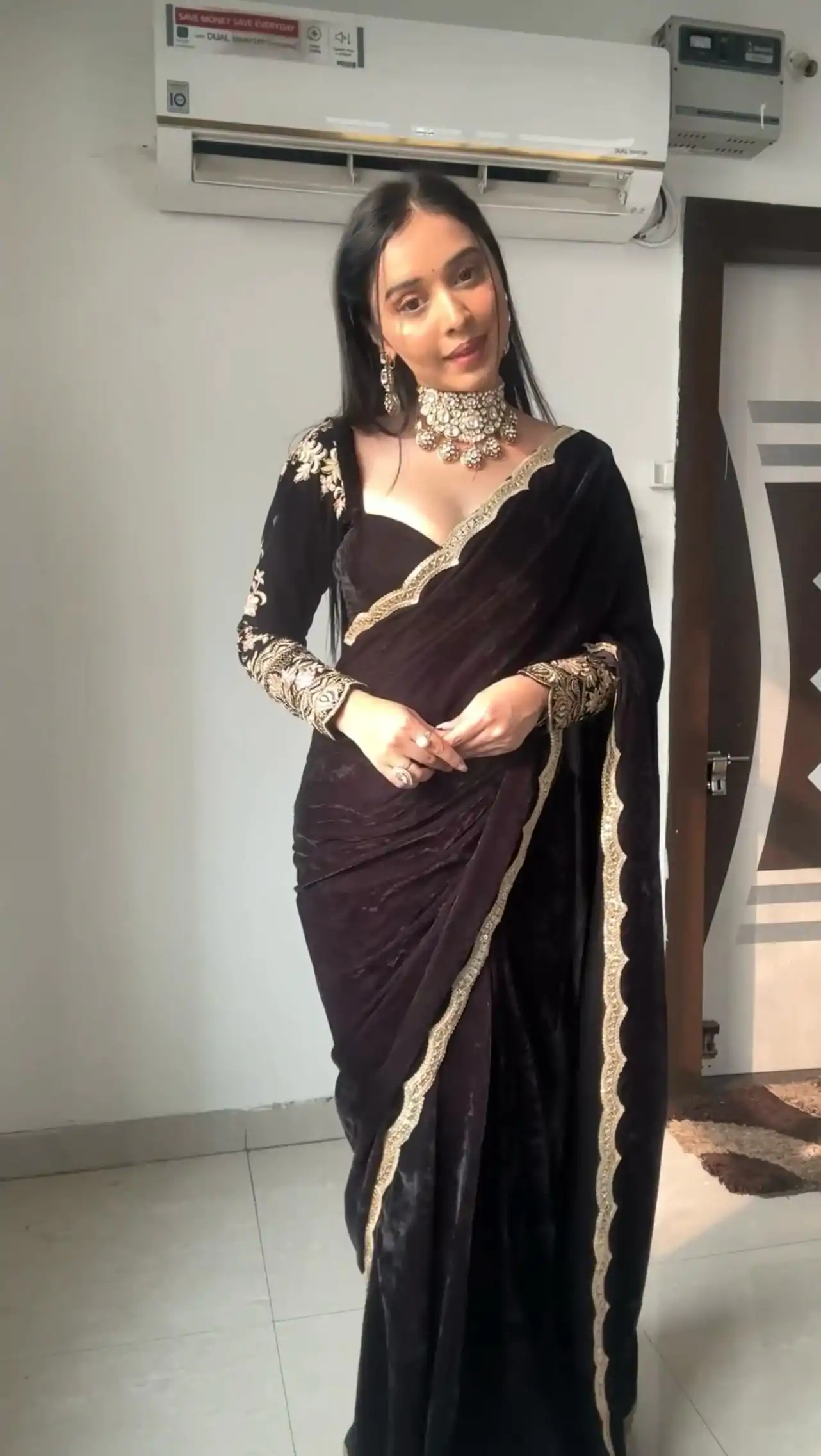 KD 436 Black Color 9000 Velvet Thread Sequence Work Saree Casual, Party Wear, Wedding, Events Etc. Expected Delivery 4-6 Working Days @2399/- | Sarees, Bollywood Sarees, Creative Sarees, Designer Sarees, Embroidered Sarees, Ethnic Saree, Modern Digital sarees, Party Wear Sarees