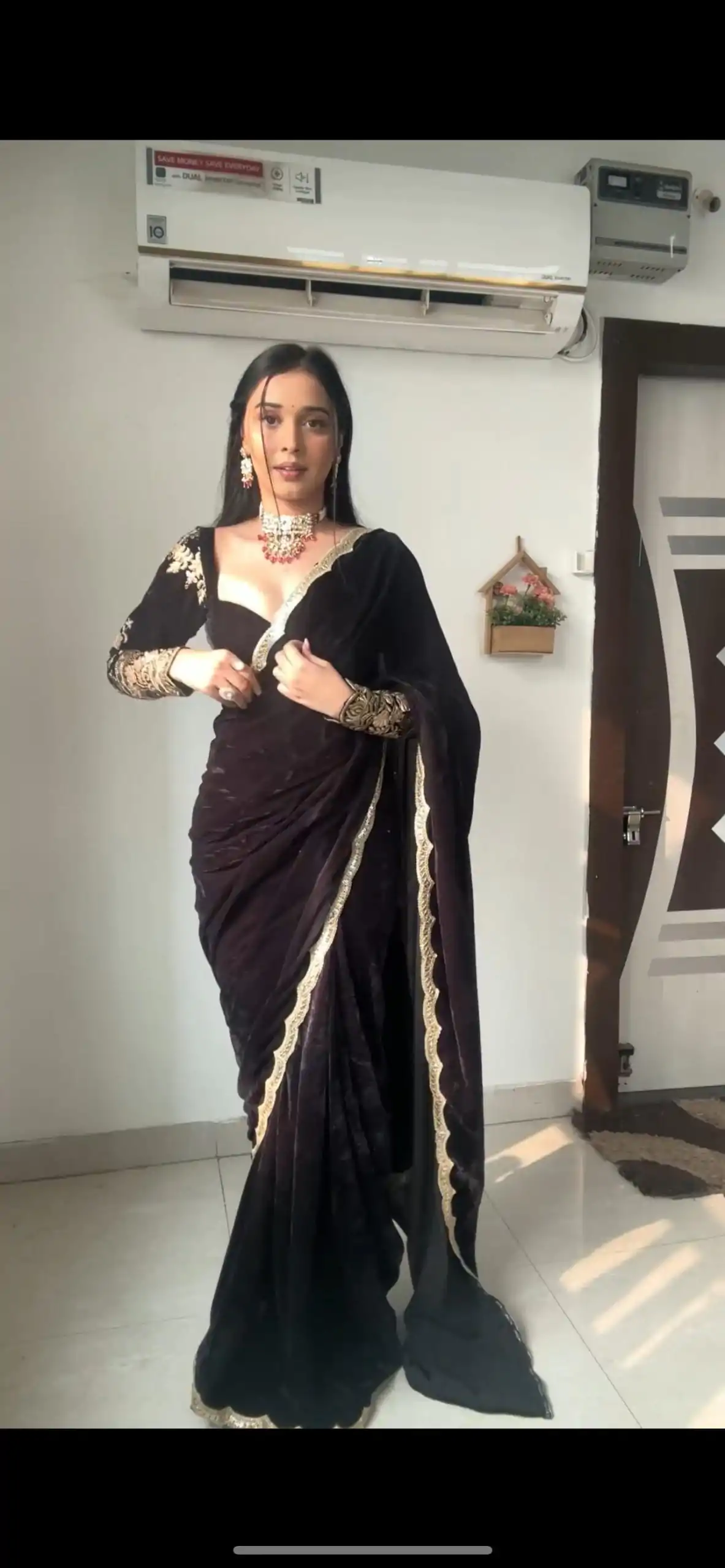KD 436 Black Color 9000 Velvet Thread Sequence Work Saree Casual, Party Wear, Wedding, Events Etc. Expected Delivery 4-6 Working Days @2399/- | Sarees, Bollywood Sarees, Creative Sarees, Designer Sarees, Embroidered Sarees, Ethnic Saree, Modern Digital sarees, Party Wear Sarees