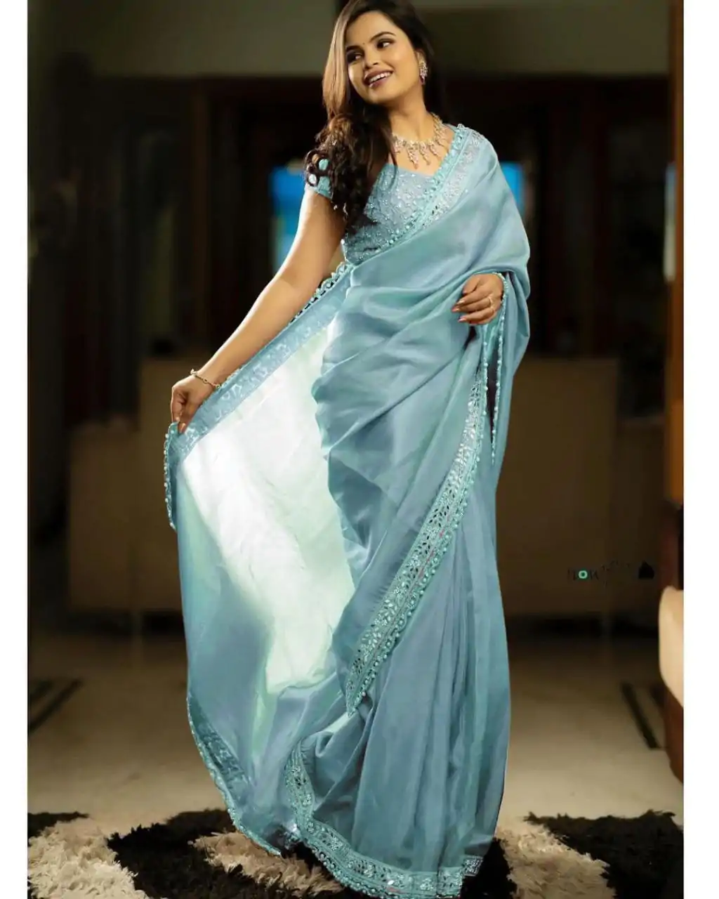 BT 3106 Blue Color Silver Tissue Silk Embroidery Sequence Saree Casual, Party Wear, Traditional Wear, Wedding Wear, Events Etc.@1999/- | Sarees, Bollywood Sarees, Creative Sarees, Designer Sarees, Ethnic Saree, Modern Digital sarees, Party Wear Sarees