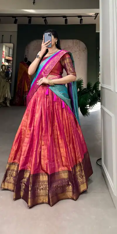 LNB 2011 Pink Color Kanjivaram Zari Weaving Work Lehenga Choli Traditional Wear, Festive, Party, Wedding, Events etc. Expected 4-6 Working Days @1899/- | Lehenga, Bollywood Lehenga, Creative Lehenga, Designer Lehenga, Embroidered Lehenga, Party Wear Lehenga