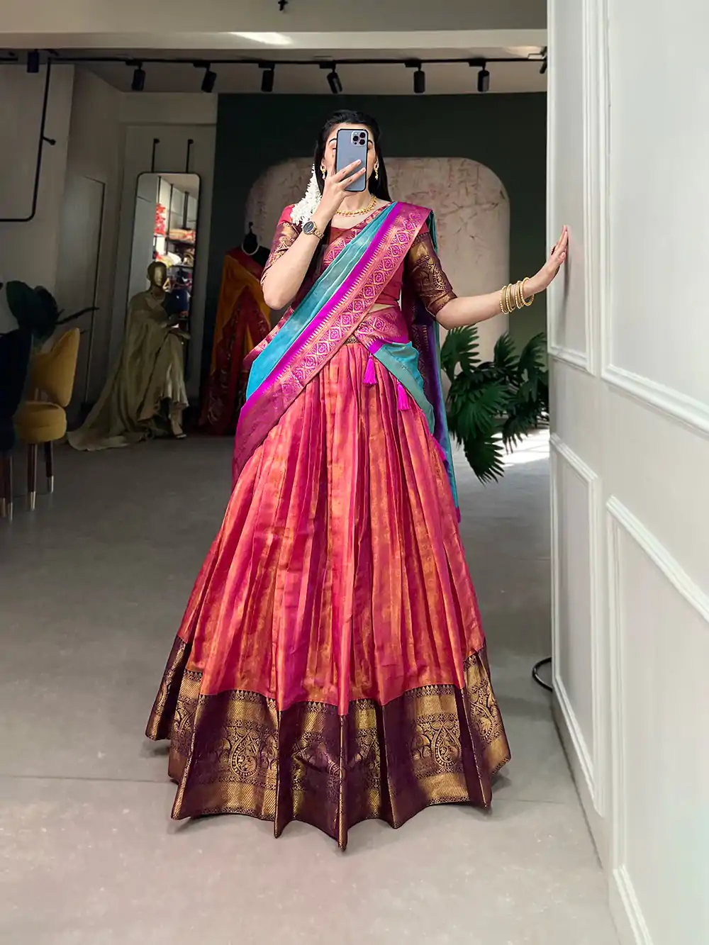 LNB 2011 Pink Color Kanjivaram Zari Weaving Work Lehenga Choli Traditional Wear, Festive, Party, Wedding, Events etc. Expected 4-6 Working Days @1899/- | Lehenga, Bollywood Lehenga, Creative Lehenga, Designer Lehenga, Embroidered Lehenga, Party Wear Lehenga