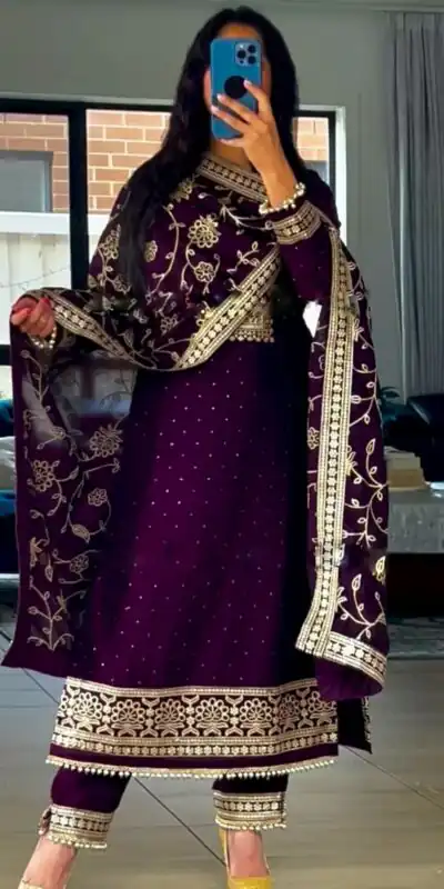 SRK 5175 Purple Color Georgette Embroidery Sequence Salwar Suit Casual, Wedding, Party, Festive, Events . Expected Delivery  4-6 Working Days @1999/- | Salwar suit, Designer Suits, Casual Suits, Creative suits, Palazzo Suits, Party Wear Suits, Patiala Suits, Straight Suits