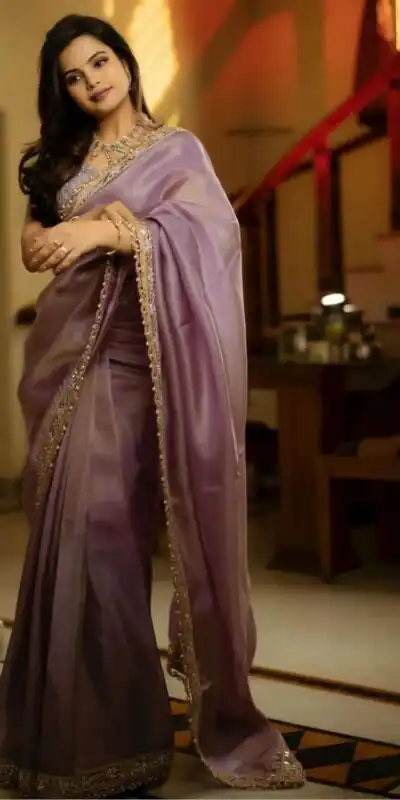 BT 3106 Purple Color Silver Tissue Silk Embroidery Sequence Saree Casual, Party Wear, Traditional Wear, Wedding Wear, Events Etc.@1999/- | Sarees, Bollywood Sarees, Creative Sarees, Designer Sarees, Ethnic Saree, Modern Digital sarees, Party Wear Sarees