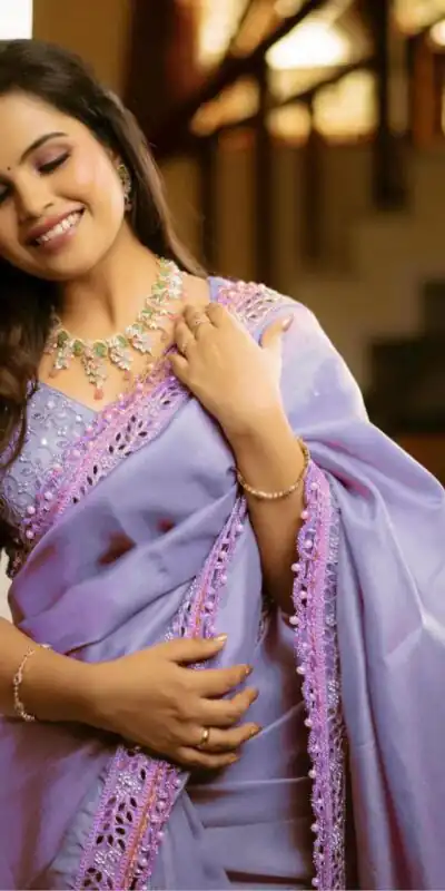 BT 3106 Violet Color Silver Tissue Silk Embroidery Sequence Saree Casual, Party Wear, Traditional Wear, Wedding Wear, Events Etc.@1999/- | Sarees, Bollywood Sarees, Creative Sarees, Designer Sarees, Ethnic Saree, Modern Digital sarees, Party Wear Sarees