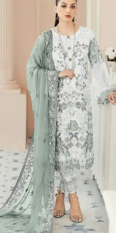 FC 123 White & Blue Color Georgette Embroidery Salwar Suit Wedding, Party, Festive events, Expected Delivery  4-6 Working Days @2049 | Salwar suit, Designer Suits, Casual Suits, Creative suits, Palazzo Suits, Party Wear Suits, Patiala Suits, Straight Suits