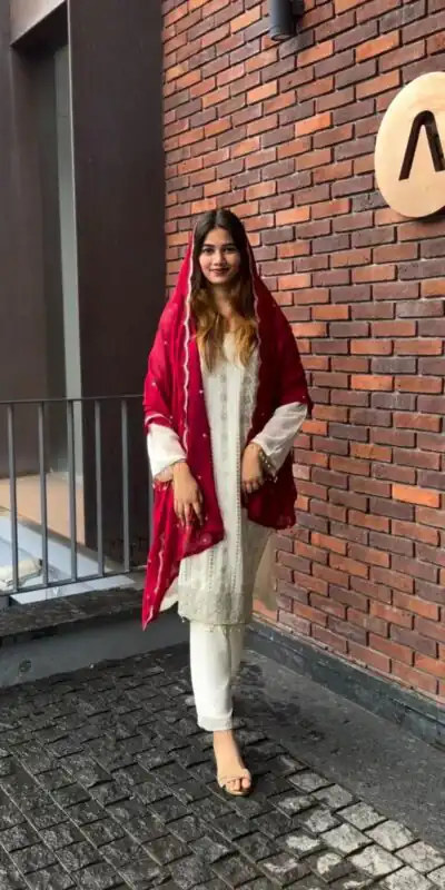 AD 170 White Color Georgette Embroidery Work Sharara Suit Casual, Wedding, Party, Festive, Events Etc. Expected Delivery 4-6 Working Days @1999/- | Jump Suits, Salwar suit, Designer Suits, Casual Suits, Creative suits, Palazzo Suits, Party Wear Suits, Patiala Suits, Straight Suits