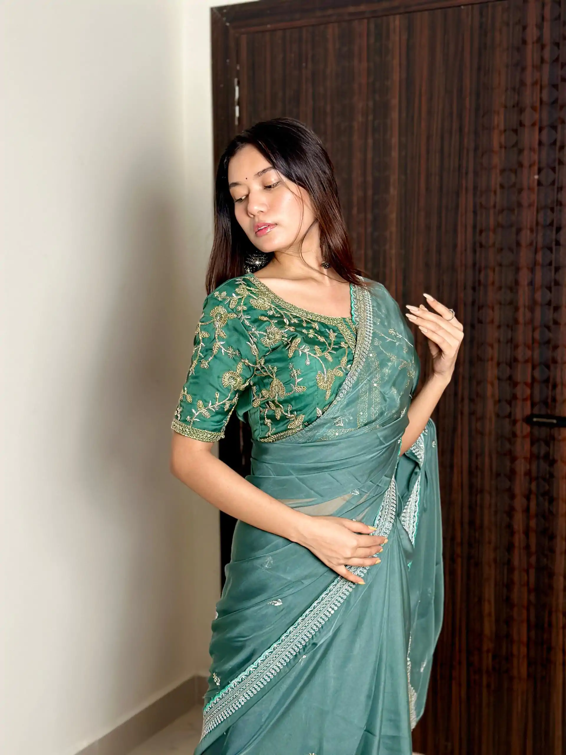 AC MAGIC CIRCLE Blue Color Pure Soft Organza Embroidery Zari Saree Casual, Wedding, Festive, Events Expected Delivery 4-6 Working Days @2099/- | Sarees, Bollywood Sarees, Creative Sarees, Designer Sarees, Embroidered Sarees, Ethnic Saree, Modern Digital sarees, Party Wear Sarees
