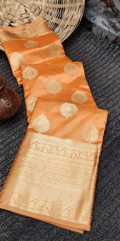 MB 3246 Orange Color Organza Silk Beautiful Gold Zari Saree Casual, Wedding, Party, Festival, Events, Etc. Expected Delivery 4-6 Working Days @1599/- | Sarees, Bollywood Sarees, Creative Sarees, Designer Sarees, Embroidered Sarees, Ethnic Saree, Modern Digital sarees, Party Wear Sarees