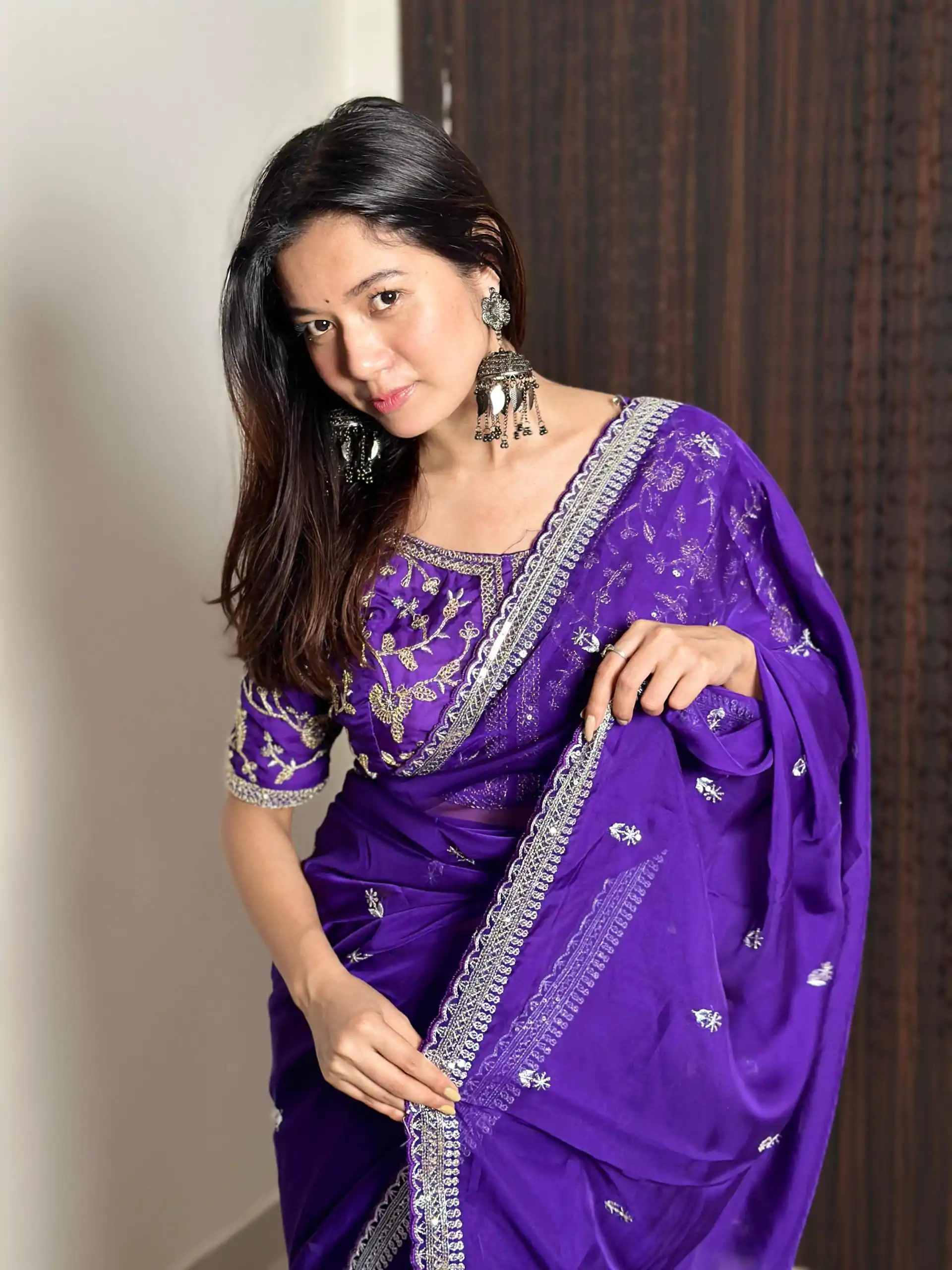 AC MAGIC CIRCLE Violet Color Pure Soft Organza Embroidery Zari Saree Casual, Wedding, Festive, Events Expected Delivery 4-6 Working Days @2099/- | Sarees, Bollywood Sarees, Creative Sarees, Designer Sarees, Embroidered Sarees, Ethnic Saree, Modern Digital sarees, Party Wear Sarees