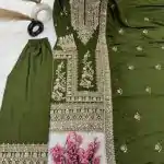 SRK 5146 Mehndi Color Pure Chinnon Silk Embroidery Coding Dori Salwar Suit Wedding, Party, Festive, Events Expected Delivery 4-6 Working Days @ 2199/- | Jump Suits, Salwar suit, Designer Suits, Casual Suits, Creative suits, Palazzo Suits, Party Wear Suits, Patiala Suits, Straight Suits