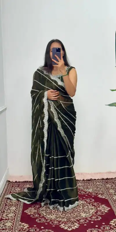 ST 476 Mehndi Color Burberry Blooming Embroidery Zari Saree Casual, Wedding, Party, Festive, Events Etc. Expected Delivery 4-6 Working Days @1899/- | Sarees, Bollywood Sarees, Creative Sarees, Designer Sarees, Embroidered Sarees, Ethnic Saree, Modern Digital sarees, Party Wear Sarees