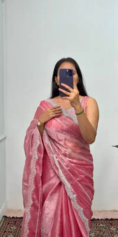 ST 476 Pink Color Burberry Blooming Embroidery Zari Saree Casual, Wedding, Party, Festive, Events Etc. Expected Delivery 4-6 Working Days @1899/- | Sarees, Bollywood Sarees, Creative Sarees, Designer Sarees, Embroidered Sarees, Ethnic Saree, Modern Digital sarees, Party Wear Sarees