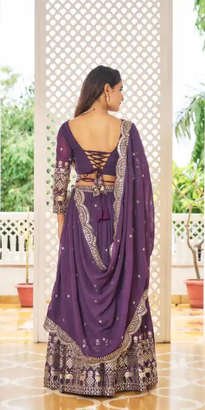 Ram 020 Purple Color Georgette Sequence Embroidery Lehenga Choli Casual, Wedding, Festive, Events Expected Delivery 4-6 Working Days @3049/- | Lehenga, Bollywood Lehenga, Creative Lehenga, Designer Lehenga, Embroidered Lehenga, Party Wear Lehenga