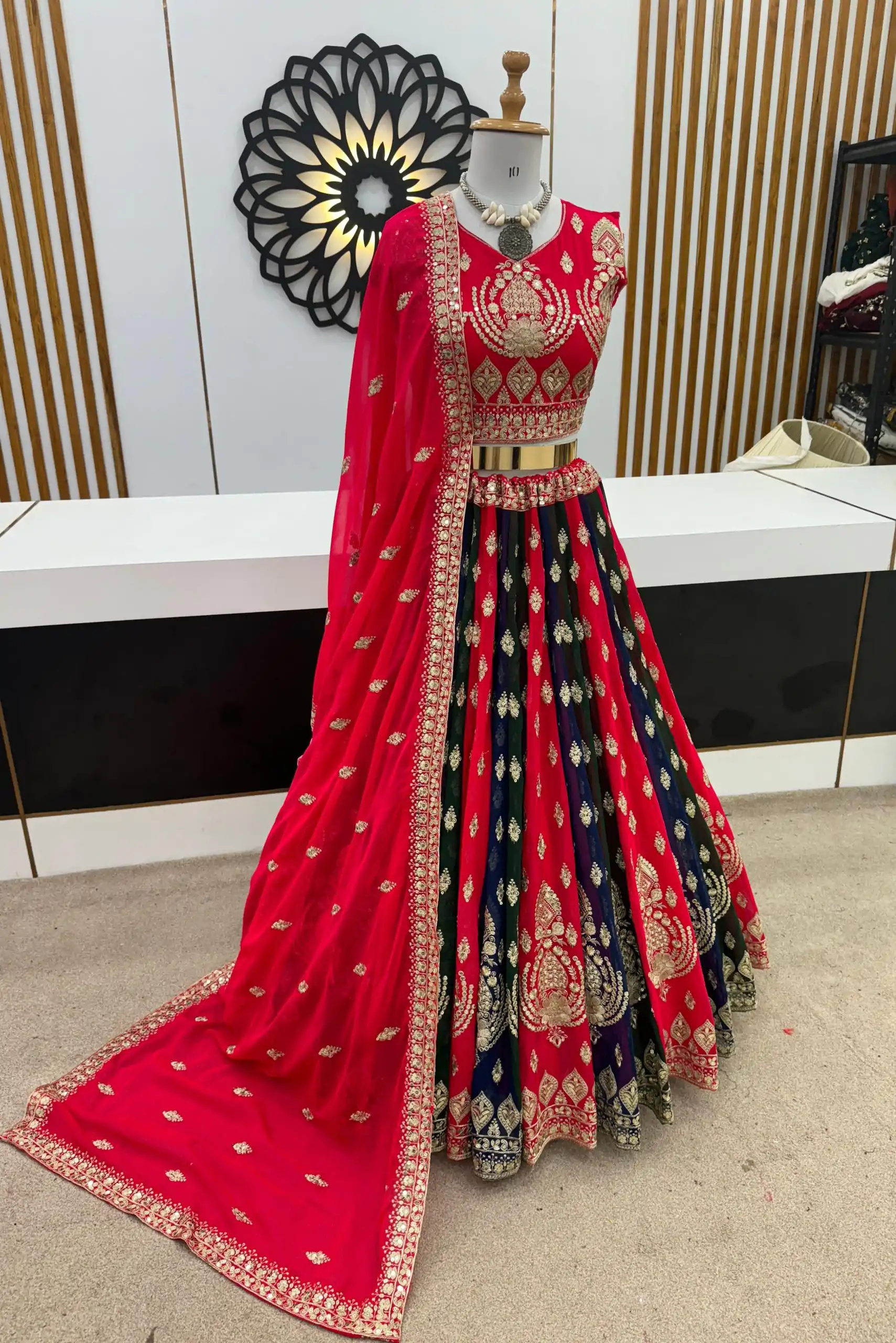 ZSR 3075 Red Color Georgette Embroidery Sequence Lehenga Choli Wedding, Party, Events Etc. Expected Delivery 4-6 Working Days 2349/- | Lehenga, Bollywood Lehenga, Creative Lehenga, Designer Lehenga, Embroidered Lehenga, Party Wear Lehenga