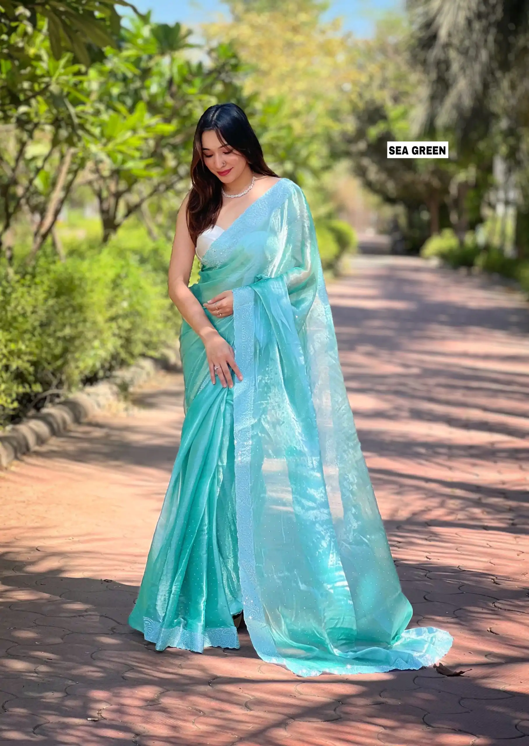 DF Burberry Sea Green Color Burberry Silk Diamond Sequins Saree Casual, Party Wear, Wedding, Events Etc Delivery Expected.4-6 Working Days 1899/- | Sarees, Bollywood Sarees, Creative Sarees, Designer Sarees, Embroidered Sarees, Ethnic Saree, Modern Digital sarees, Party Wear Sarees