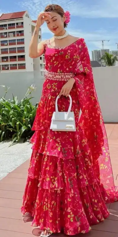 RC 233 Pink Color Georgette Silk Amazing Printed Lehenga Choli Casual, Party Wedding, Festive, Events Etc. Delivery  4-6 Working Days 2099/- | Lehenga, Bollywood Lehenga, Creative Lehenga, Designer Lehenga, Embroidered Lehenga, Party Wear Lehenga