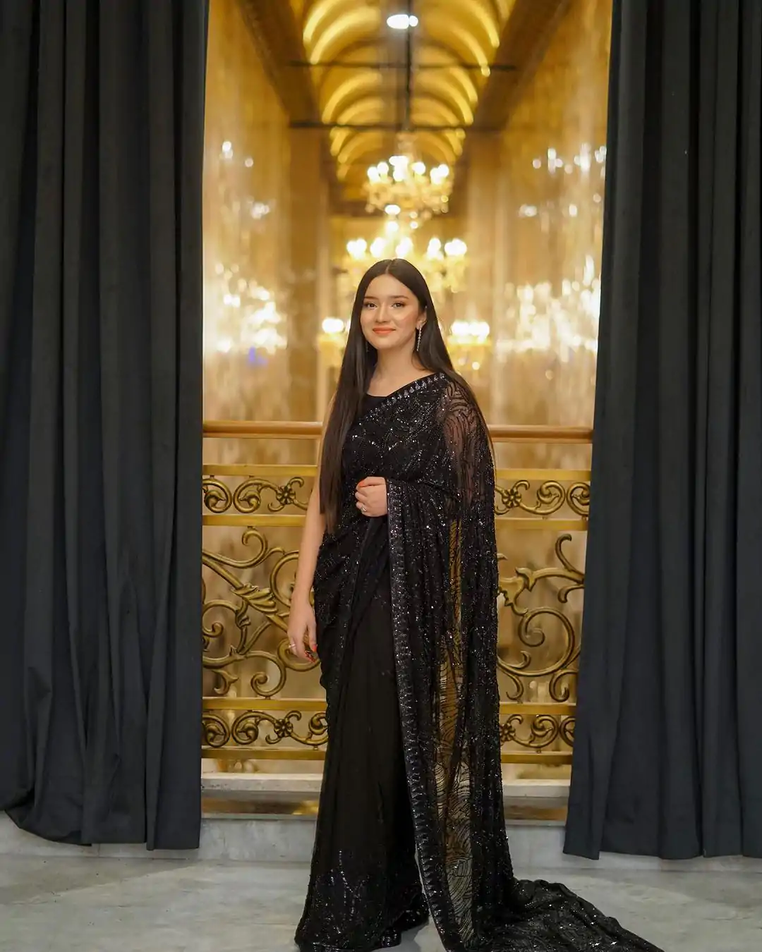 DF 3353 Black Color Georgette Sequins Lace border on Saree Casual, Party Wear, Wedding, Events Etc Delivery Expected.4-6 Working Days 1699/- | Sarees, Bollywood Sarees, Creative Sarees, Designer Sarees, Embroidered Sarees, Ethnic Saree, Modern Digital sarees, Party Wear Sarees