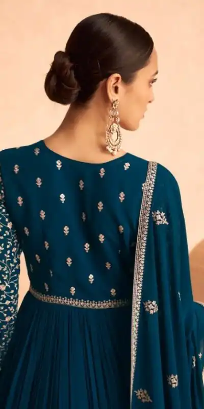 FC ASHIRWAD 9486 Blue Color Faux Georgette Embroidery Anarkali Suit Wedding, Party, Festive Expected Delivery 4-6 Working Days @2499/- | Jump Suits, Salwar suit, Designer Suits, Casual Suits, Creative suits, Palazzo Suits, Party Wear Suits, Patiala Suits, Straight Suits