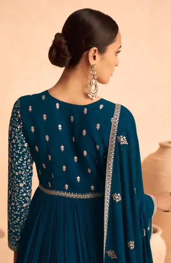 FC ASHIRWAD 9486 Blue Color Faux Georgette Embroidery Anarkali Suit Wedding, Party, Festive Expected Delivery 4-6 Working Days  @2499/- | Jump Suits, Salwar suit, Designer Suits, Casual Suits, Creative suits, Palazzo Suits, Party Wear Suits, Patiala Suits, Straight Suits