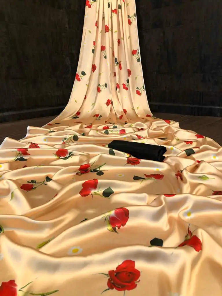 Veechis FLORAL Golden Color Heavy Devsena Soft Silk Beautiful Digital Printed Saree Casual, Party Festive, Events. Expected Delivery 4-6 Working Days @1499 | Sarees, Bollywood Sarees, Creative Sarees, Designer Sarees, Embroidered Sarees, Modern Digital sarees, Party Wear Sarees