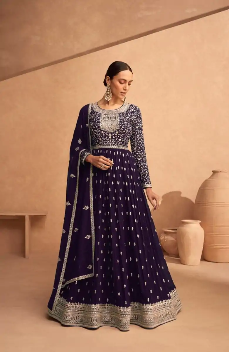 FC ASHIRWAD 9486 Violet Color Faux Georgette Embroidery Anarkali Suit Wedding, Party, Festive Expected Delivery 4-6 Working Days  @2499/- | Jump Suits, Salwar suit, Designer Suits, Casual Suits, Creative suits, Palazzo Suits, Party Wear Suits, Patiala Suits, Straight Suits