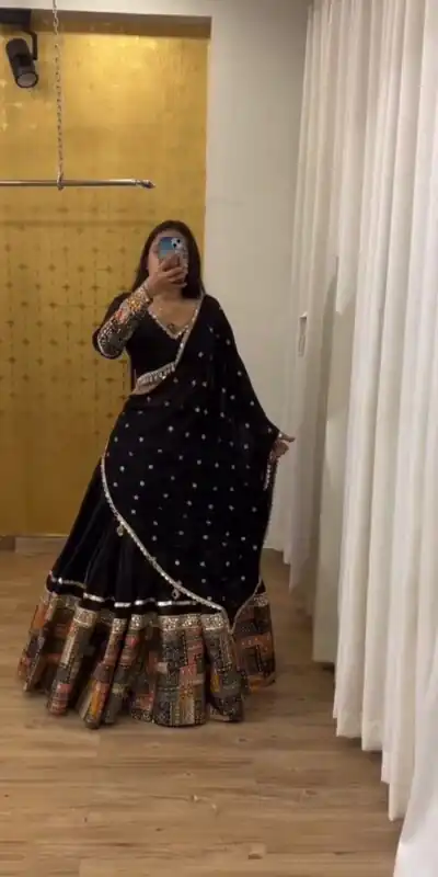 ZSR 3072 Black Color Georgette Embroidery Sequence Lehenga Choli Lehenga Choli Wedding, Party, Events Etc. Expected Delivery 4-6 Working Days 1949/- | Lehenga, Bollywood Lehenga, Creative Lehenga, Designer Lehenga, Embroidered Lehenga, Party Wear Lehenga