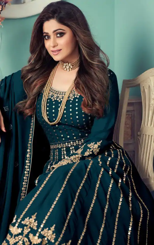 FC Shamita 8545 Blue Color Georgette Codding Embroidery Anarkali Suit Wedding, Party, Festive Expected Delivery 4-6 Working Days  @2499/- | Jump Suits, Salwar suit, Designer Suits, Casual Suits, Creative suits, Palazzo Suits, Party Wear Suits, Patiala Suits, Straight Suits
